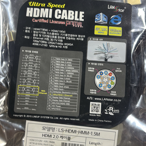 LANSTAR HDMI 2.0 케이블 1.5M