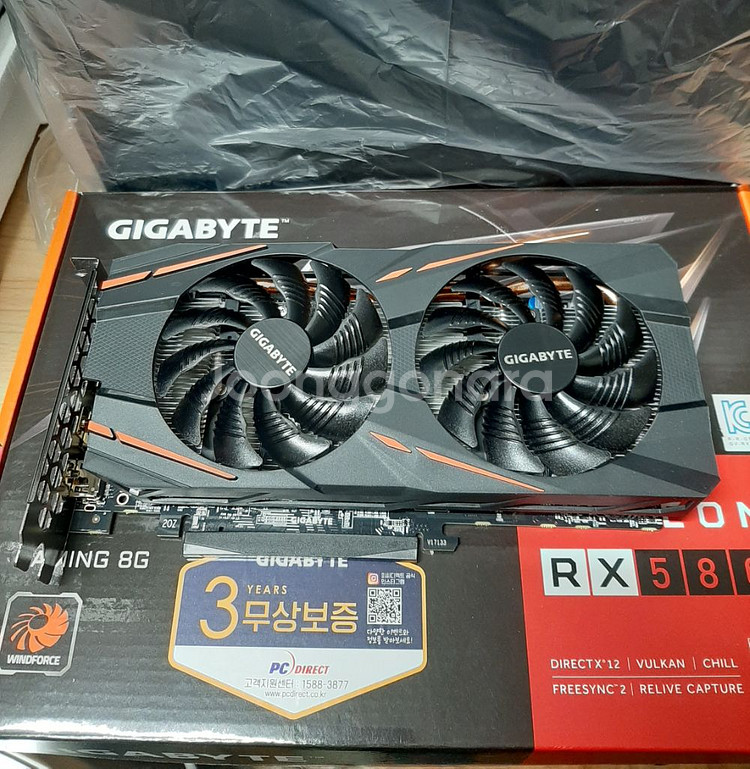 기가바이트 RX580 8GB 그래픽카드--4