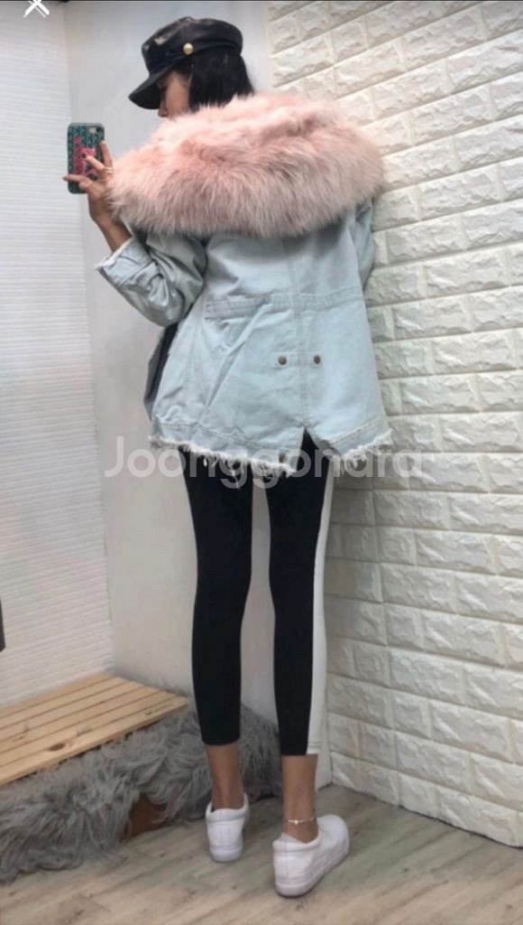 11am 리얼 폭스퍼 데님 자켓--3