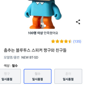 춤추는 블루투스 스피커 짱구와 친구들 철수