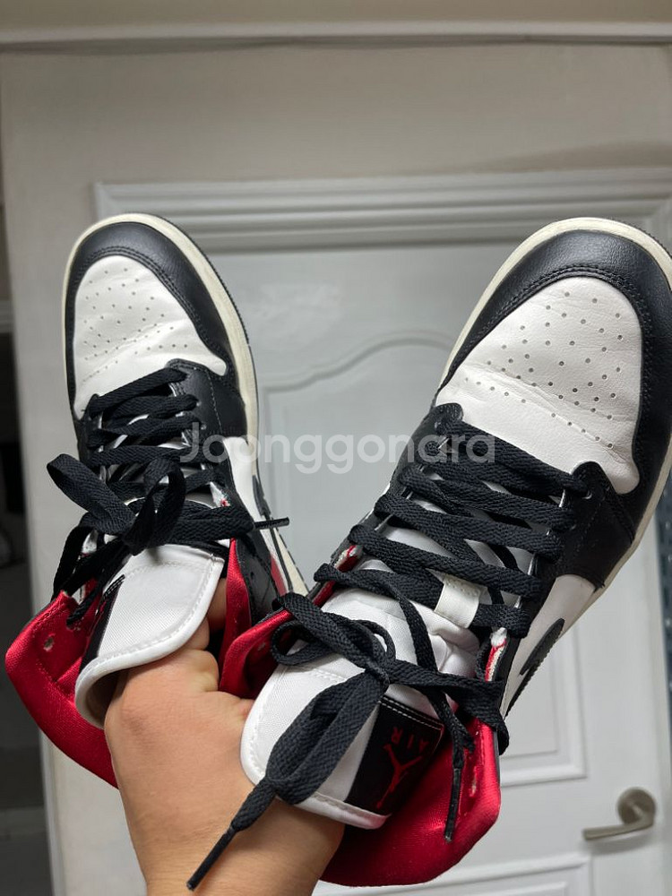 조던 1 미드 블랙 짐 레드 265--1