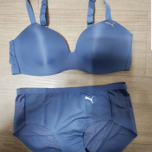 새제품) PUMA 브라(75A) + 팬티(S):파란색