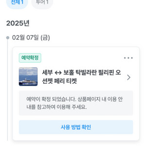 세부 -> 보홀 들어가는 배 비즈니스석 팔아요