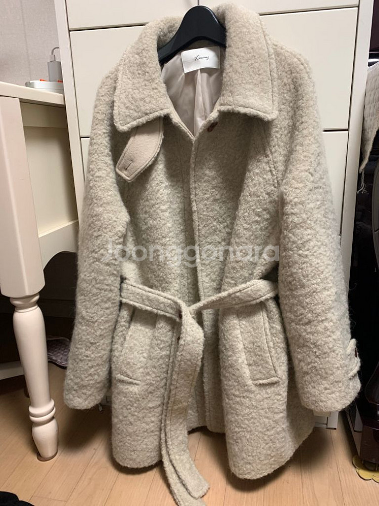 라미네즈 Boucle belted coat(Ivory)--3