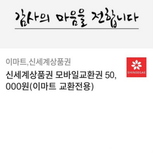 신세계백화점 5만원 교환권