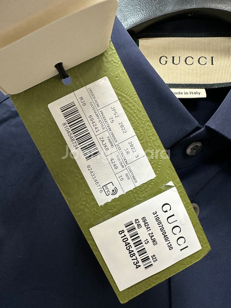구찌 더블 G 자수 코튼 포플린 셔츠 ( 77 )--6