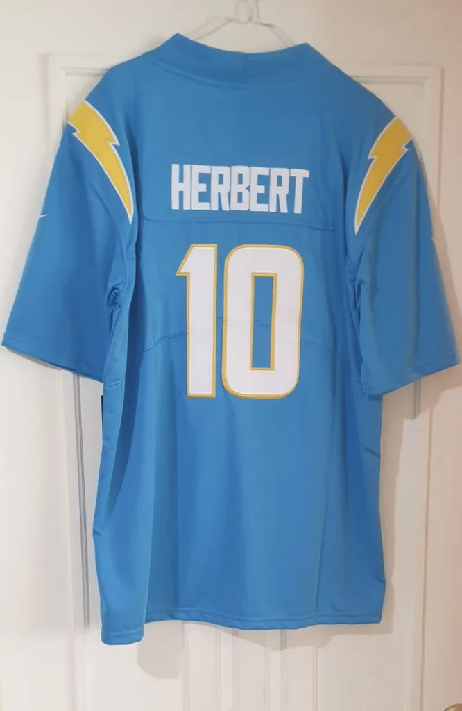NFL LA차저스 자스틴 허버트 미식축구 유니폼 져지 이미지