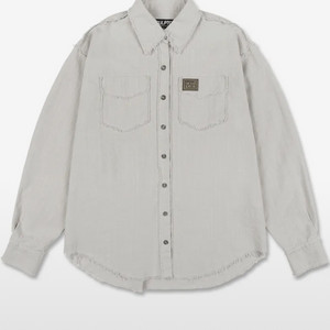 스컬프터Fringe cotton shirt silver