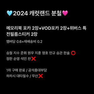 세븐틴 2024 캐럿랜드 메모리북 분철