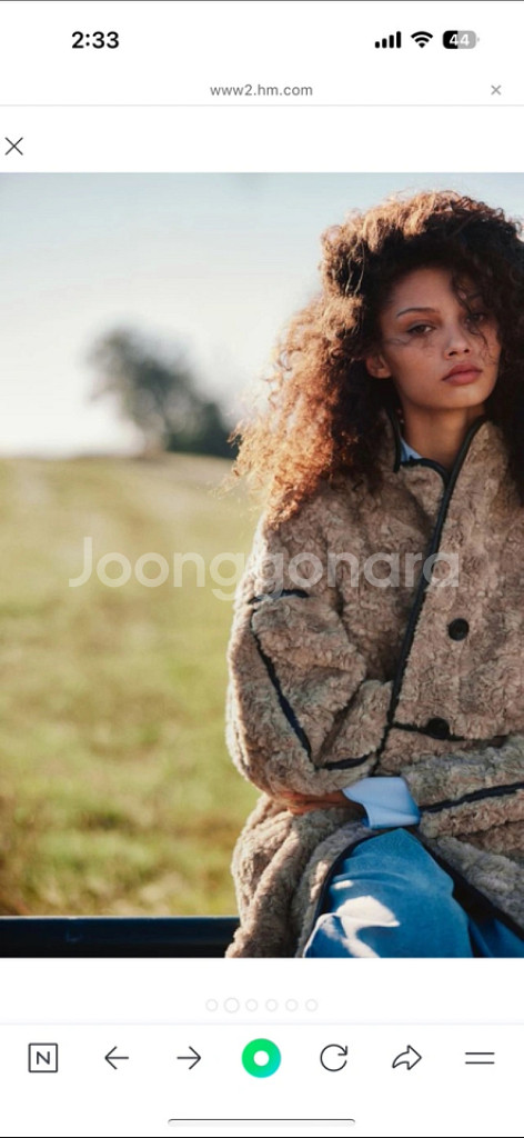 H&M 테디베어 코트 베이지--4