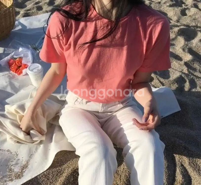 미뉴에트 가내스라 라룸 세라비 화이트 흰 반팔티 기본티--1
