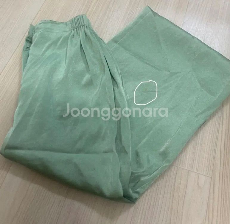 미뉴에트 스키니피그 라룸 민트 그린 새틴 샤틴팬츠 바지--9