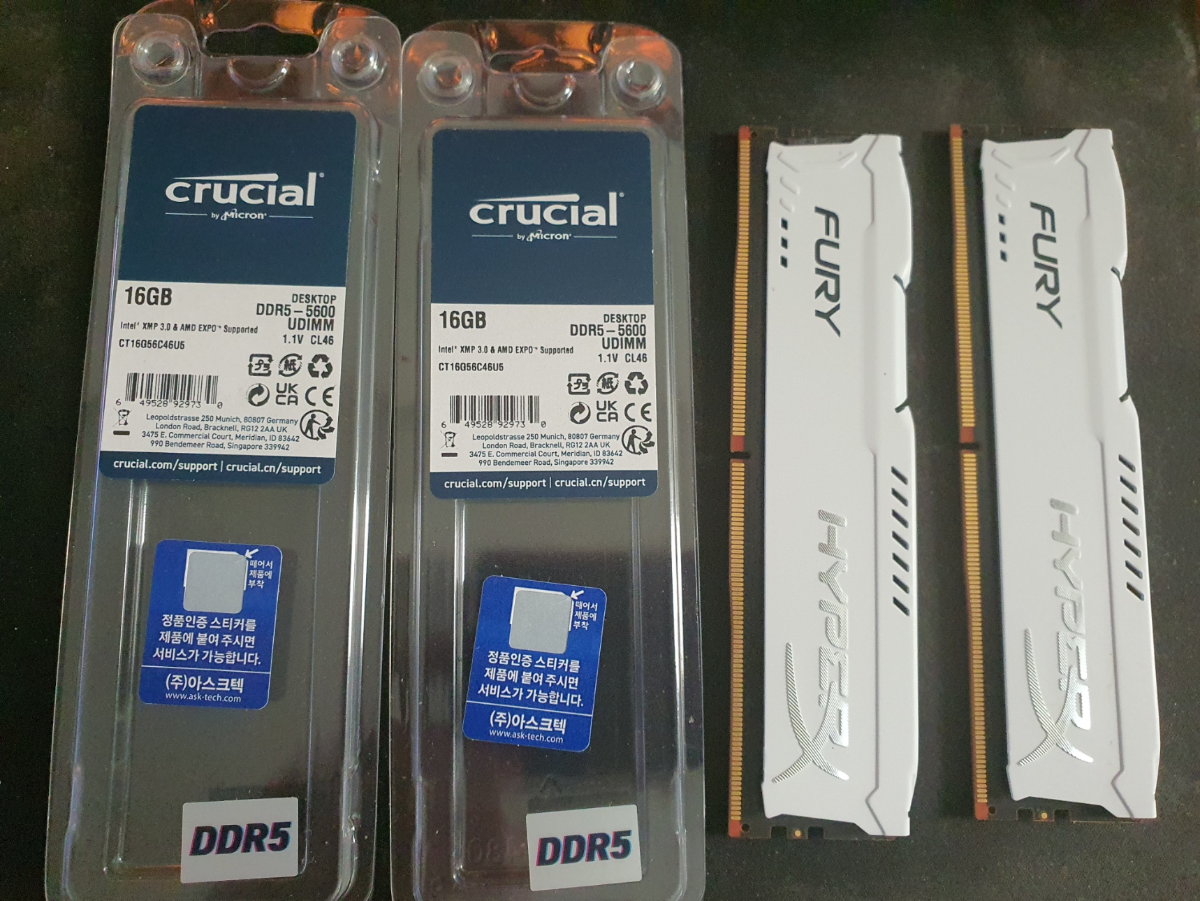 마이크론 ddr5 5600 16x2 32g 방열판