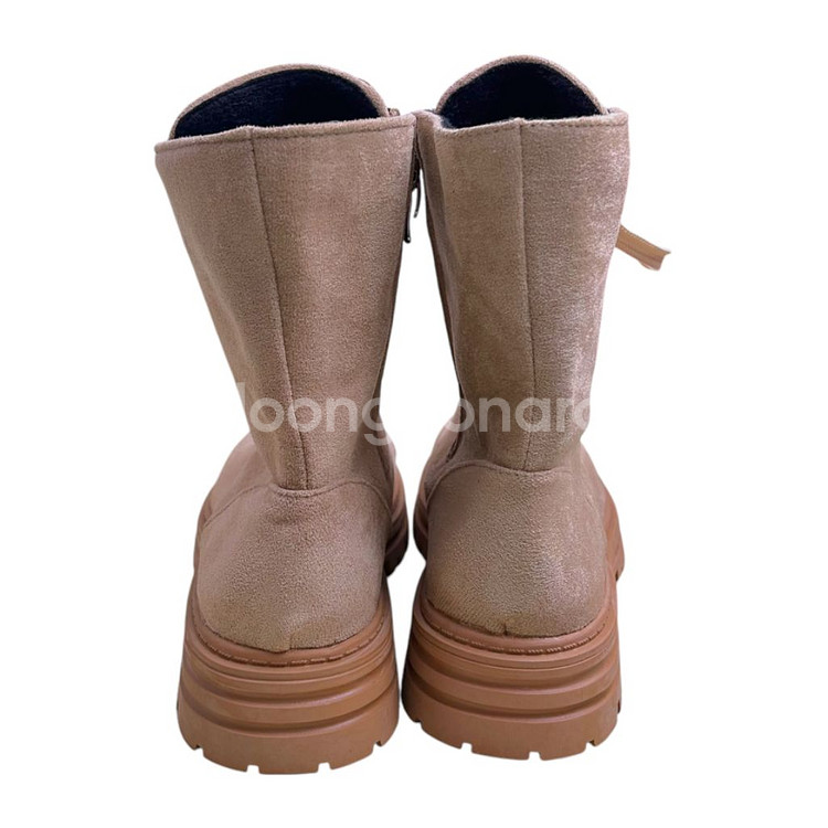 230스웨이드 워커 장화 지퍼 레이스업 로우힐 앵클부츠--5