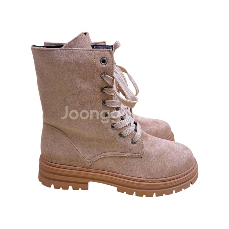 230스웨이드 워커 장화 지퍼 레이스업 로우힐 앵클부츠--4