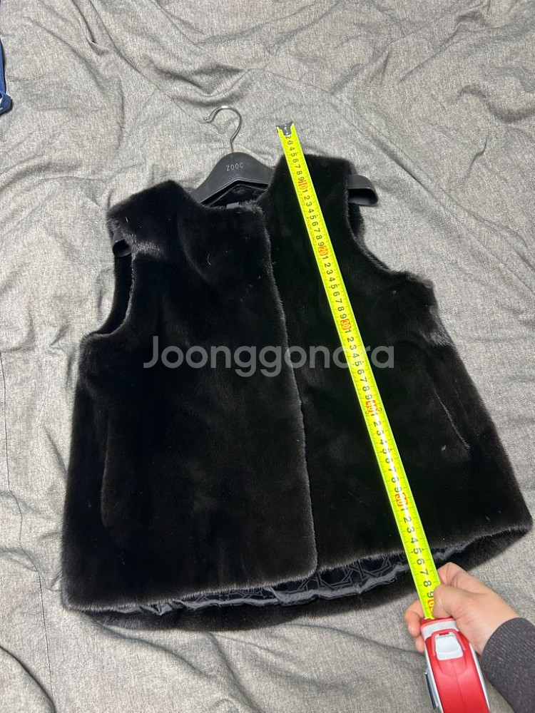디에스퍼 DSfurs 모피 밍크 조끼 베스트 블랙그라마--2