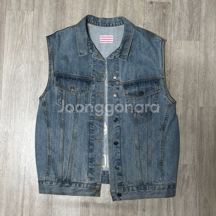 빈티지 청자켓 조끼 베스트--1