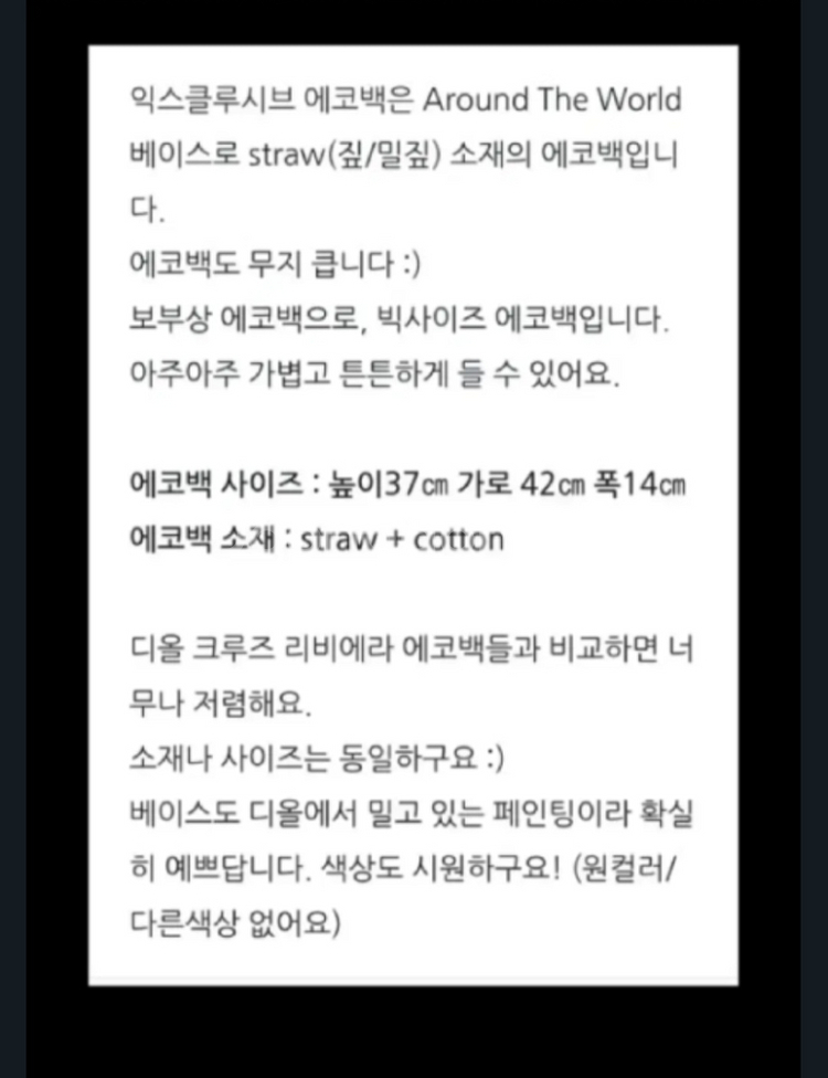 디올 에코백(쇼퍼백) 새제품--6