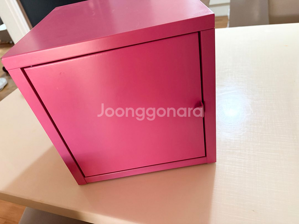 이케아 릭스훌트 25x25x25 핑크 철체 수납함 판매--0