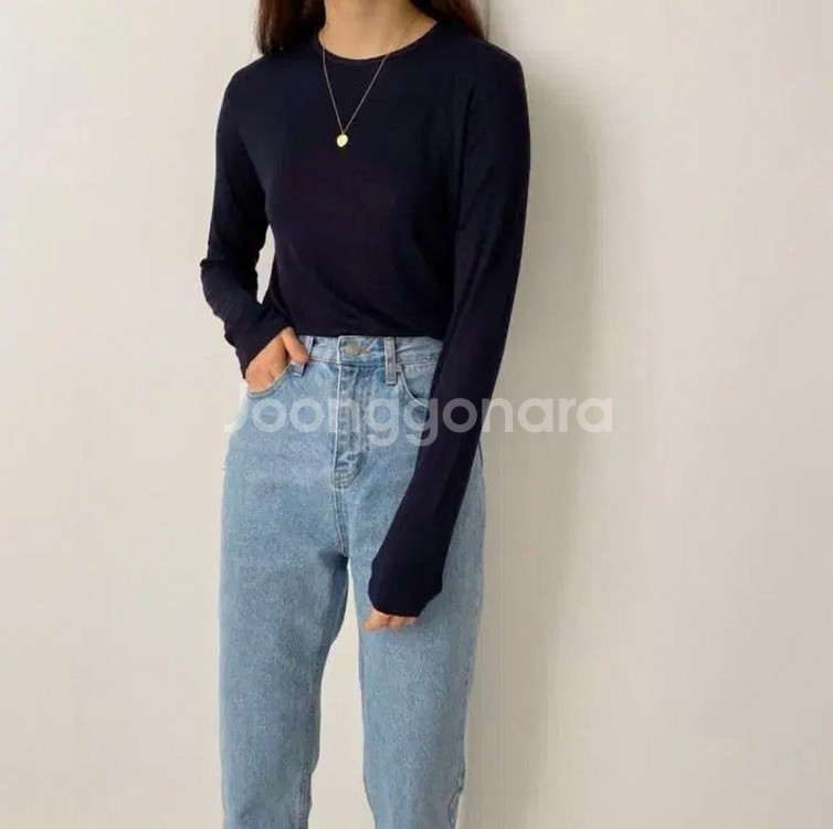 미뉴에트 라룸 멜라운지 레이온 모달 텐셀 블랙 긴팔티--2