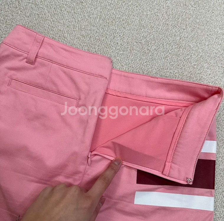 와이드앵글 골프 트임 디테일 면스판 큐롯 치마 스커트--2