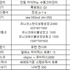 카페정리합니다 그라인더 제빙기 냉장고 냉동실 키오스크