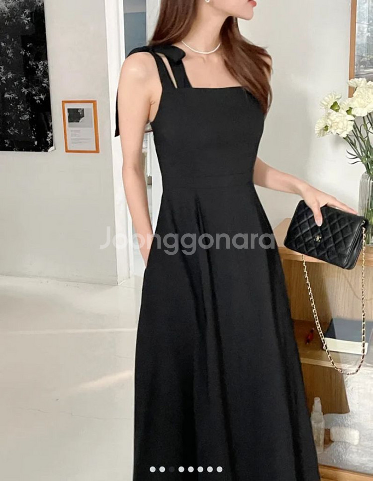 모반디 블랙드레스 원피스 셀프웨딩드레스--2