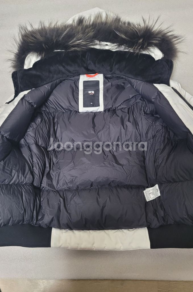 케이투 덕다운 봄버재킷 숏패딩 너구리털 남성S 여성L--3