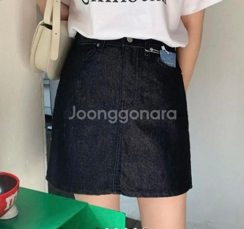 미뉴에트 가내스라 프롬비기닝 버베인 생지 데님 스커트--0