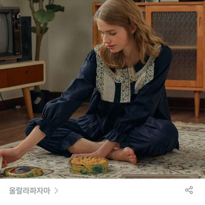 울랄라차자마 코모 30수 긴팔 투피스 네이비 잠옷