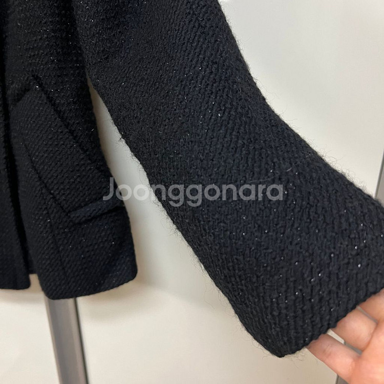 미샤 MICHAA 빅카라 울 자켓 은사 글리터 숏코트--5