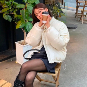 글로시 덕다운 패딩(블랙)