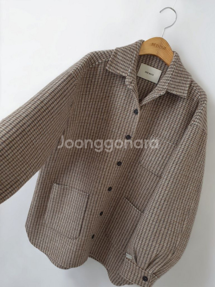 25만원대 울90% 핸드메이드 코트 / 체크 핸메 새옷--3