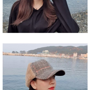 체크패턴 귀덮개모자(남녀공용)