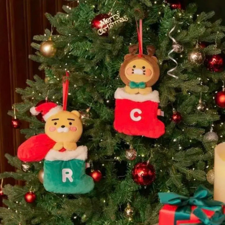 크리스마스 양말 라이언 동전지갑 카드 목걸이--2