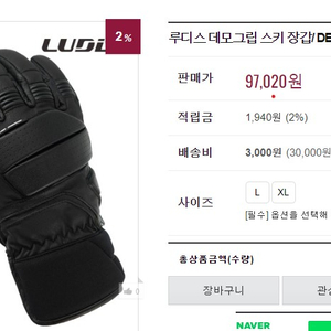 LUDIS DEMO GRIP 루디스 스키장갑 블랙 할인