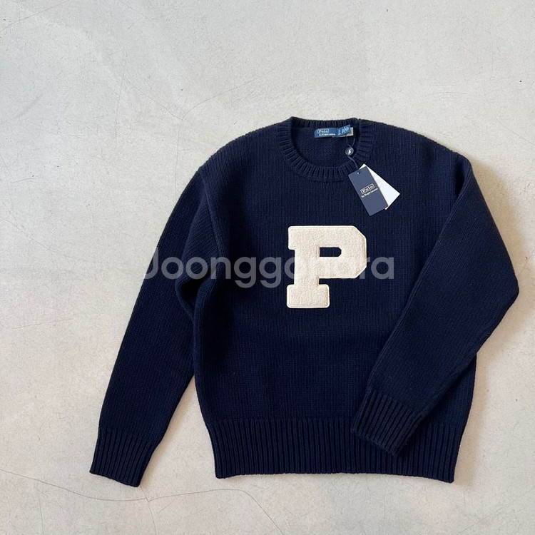 폴로 울 레터맨 스웨터--0