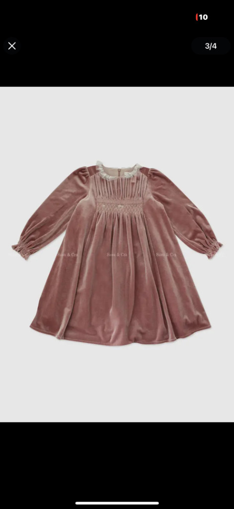 미착용) 슈슈앤크라 벨벳 원피스 4세 이미지