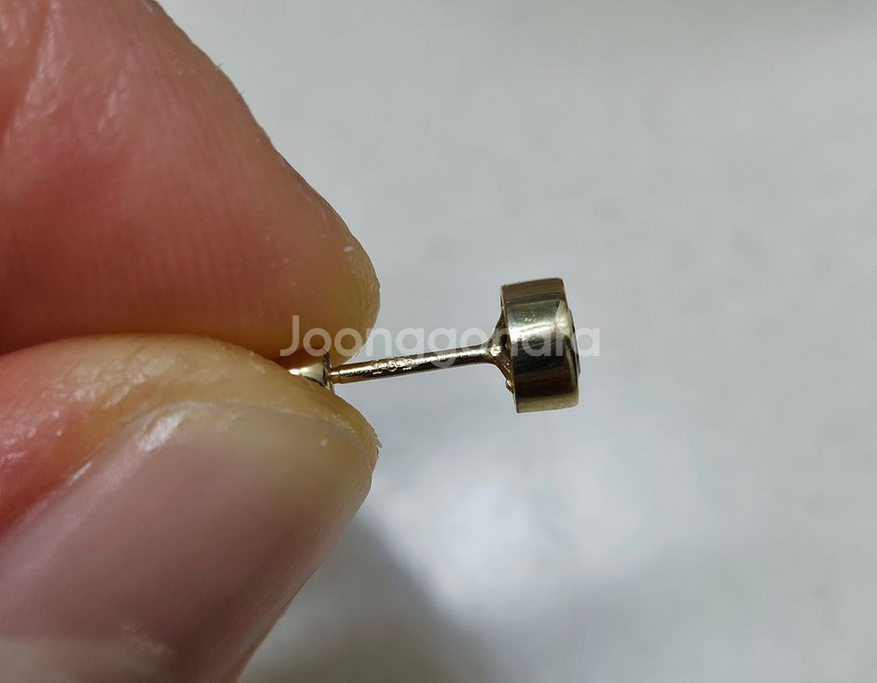 14k 블랙원피어싱+ 하트담수진주 피어싱--4