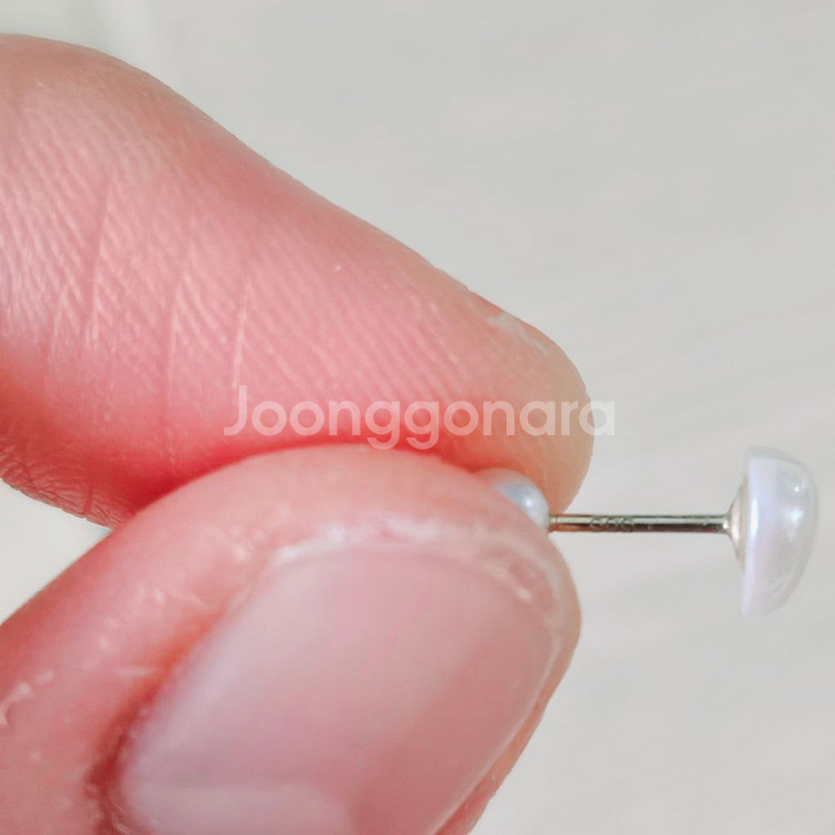 14k 블랙원피어싱+ 하트담수진주 피어싱--7