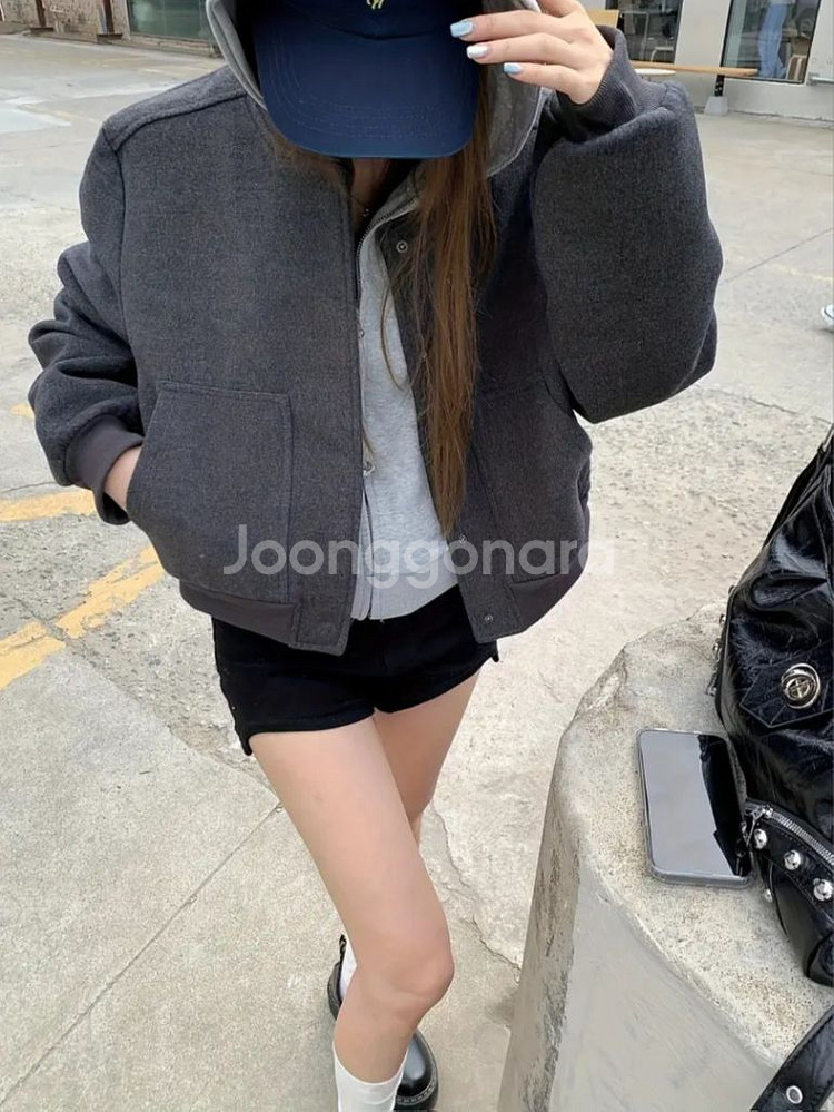 그레이 캐주얼 루즈핏 자켓--1