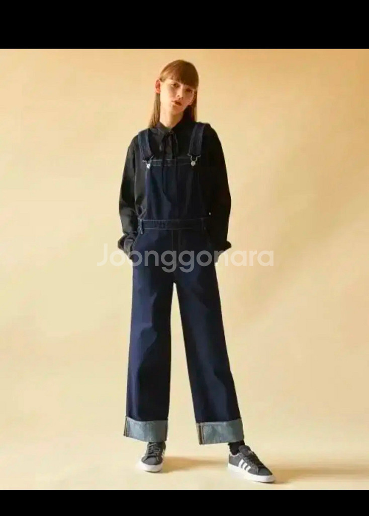 로우클래식 오버롤 데님 멜빵바지--1