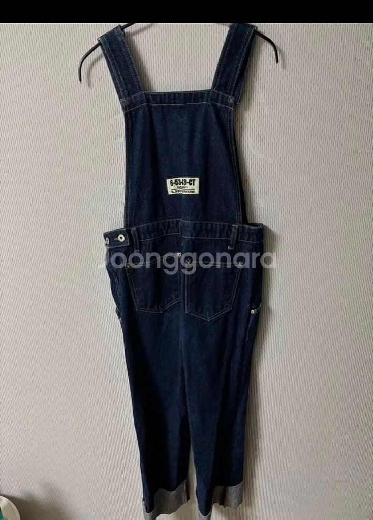 로우클래식 오버롤 데님 멜빵바지--3