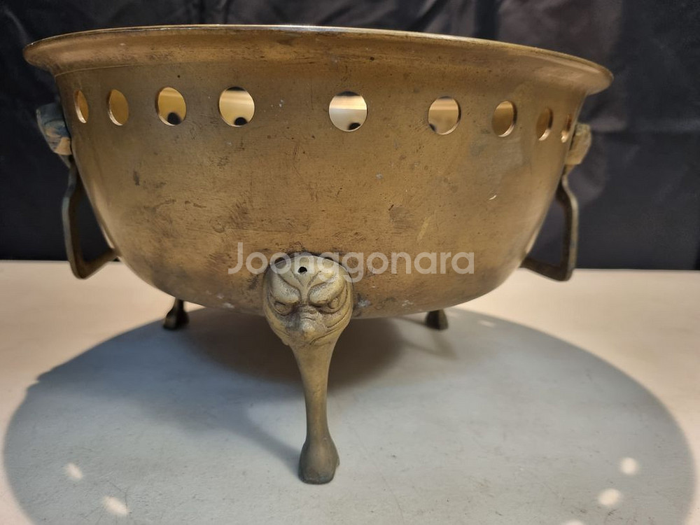 황동 ( 방짜유기 ) 고기 화로 외 불판 2개--4