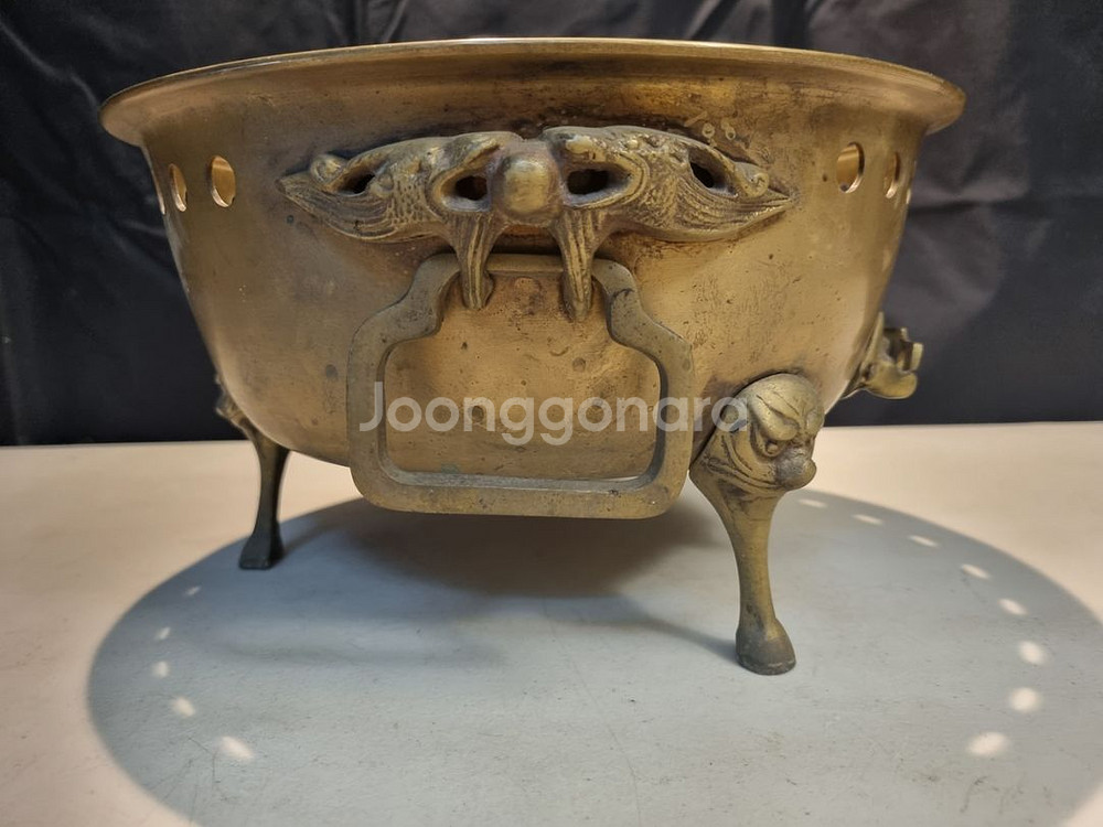 황동 ( 방짜유기 ) 고기 화로 외 불판 2개--5