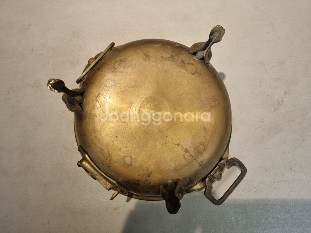 황동 ( 방짜유기 ) 고기 화로 외 불판 2개--6