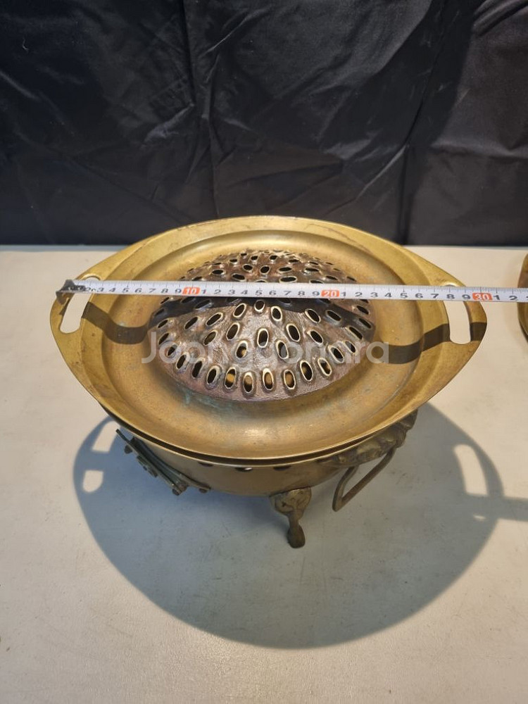 황동 ( 방짜유기 ) 고기 화로 외 불판 2개--9