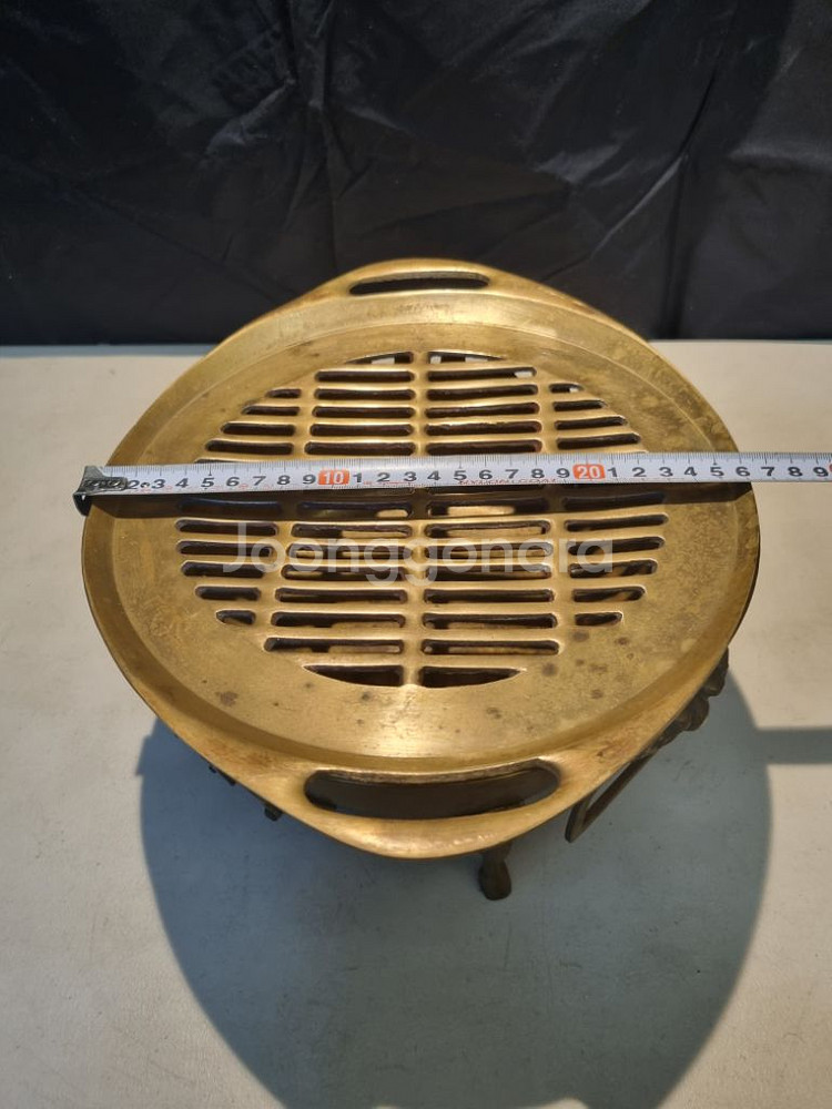 황동 ( 방짜유기 ) 고기 화로 외 불판 2개--7