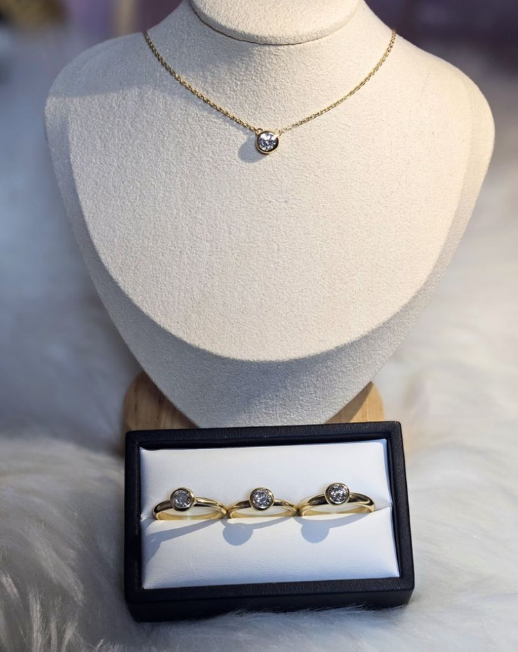 14k랩다이아반지 5부다이아--5