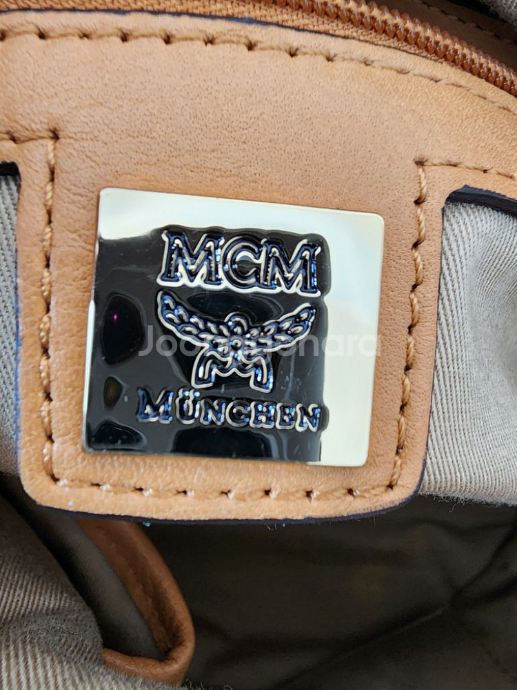 MCM 클래식 비세토스 보스턴백 코냑 브라운 토트백--8